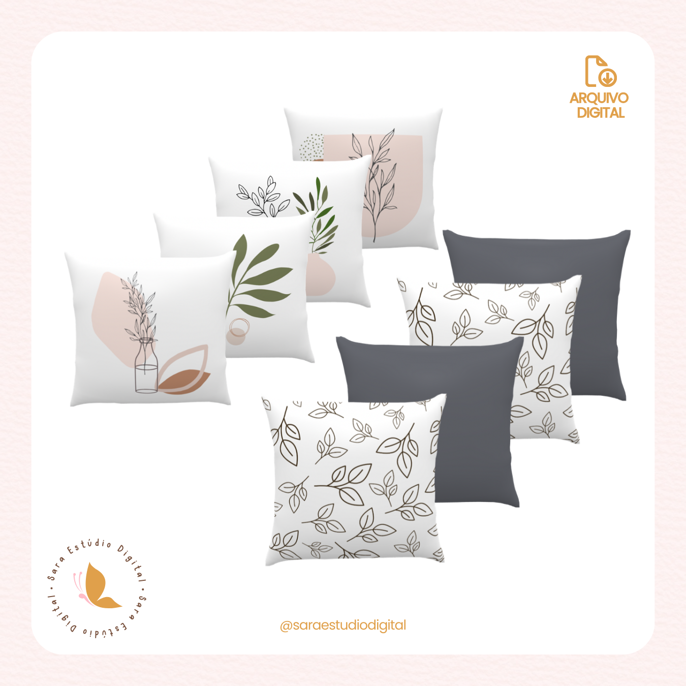 Artes de almofadas decorativas para sublimação - Combo 1
