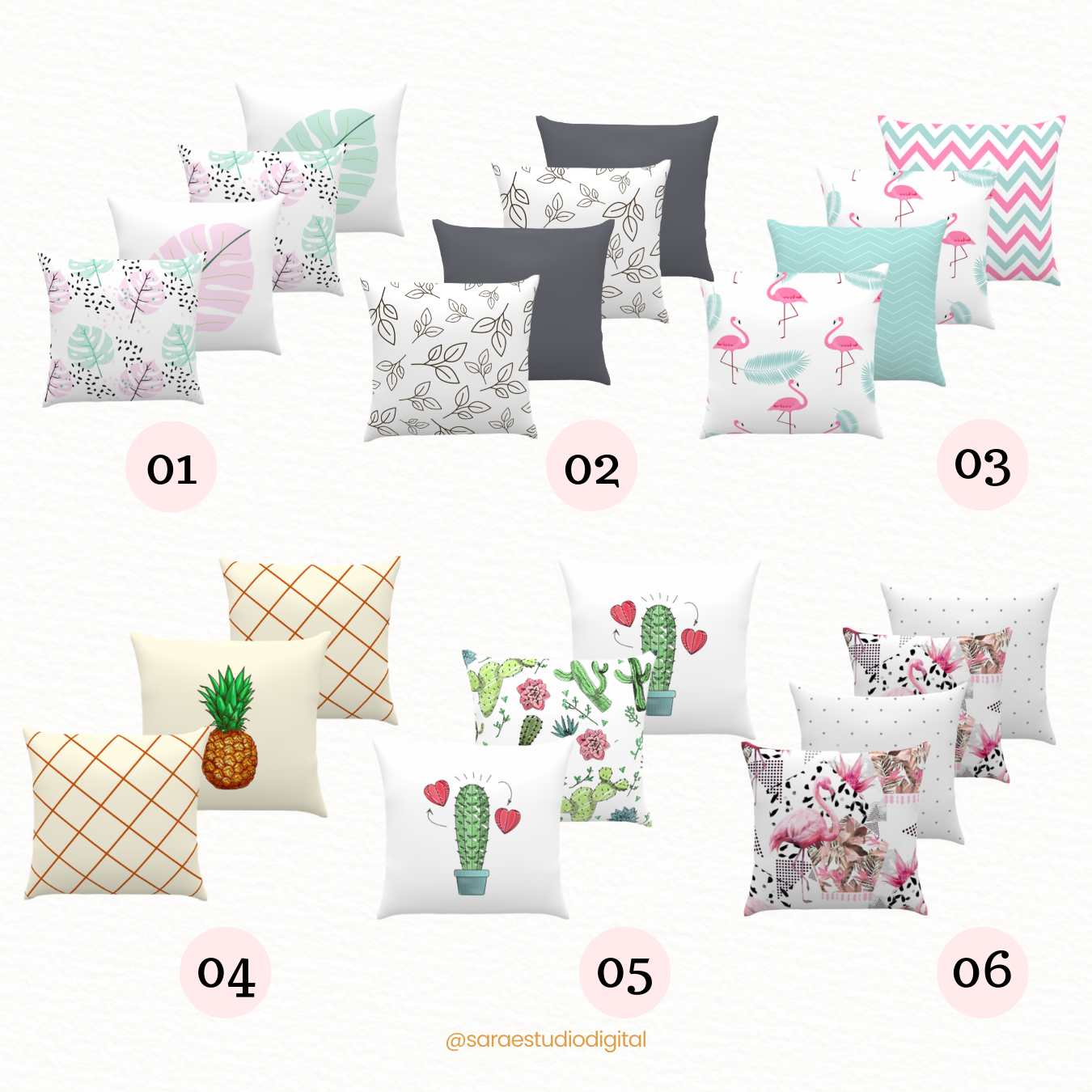Artes de almofadas decorativas para sublimação - Combo 1 - Imagem 2