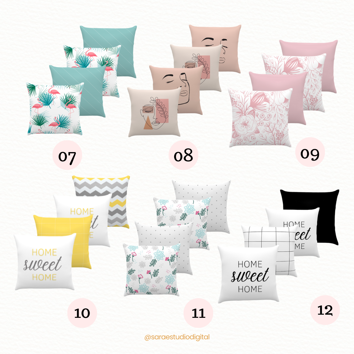 Artes de almofadas decorativas para sublimação - Combo 1 - Imagem 3