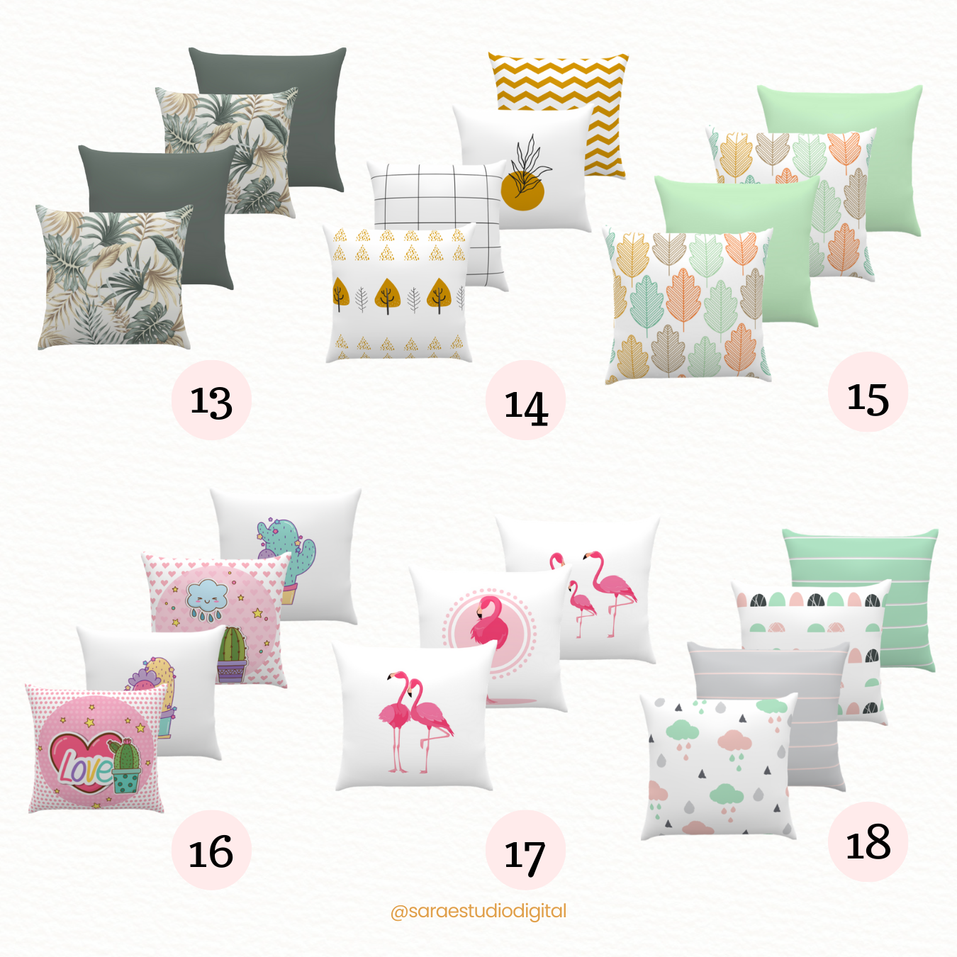Artes de almofadas decorativas para sublimação - Combo 1 - Imagem 4