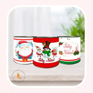 Arte digital para rótulo de tubo lata - Natal 01