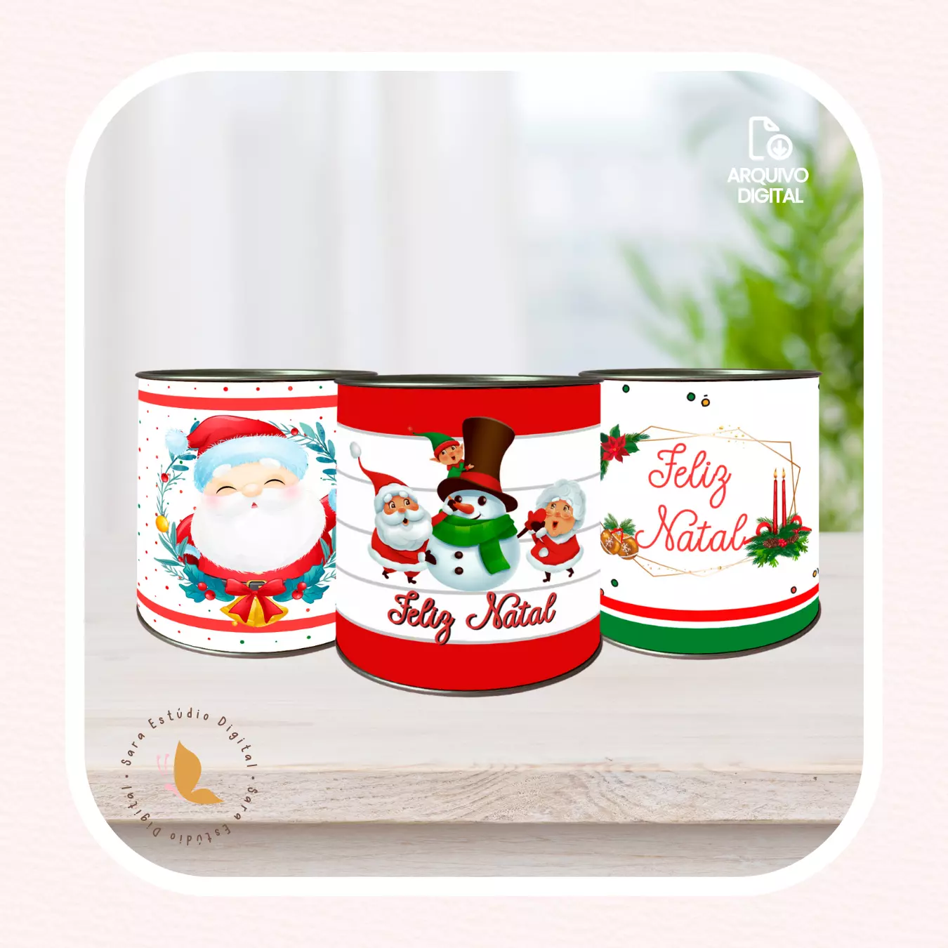 Arte digital para rótulo de tubo lata - Natal 01