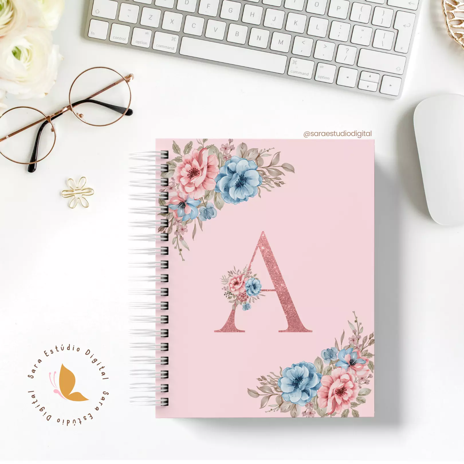 Artes para Capas - Alfabeto Floral