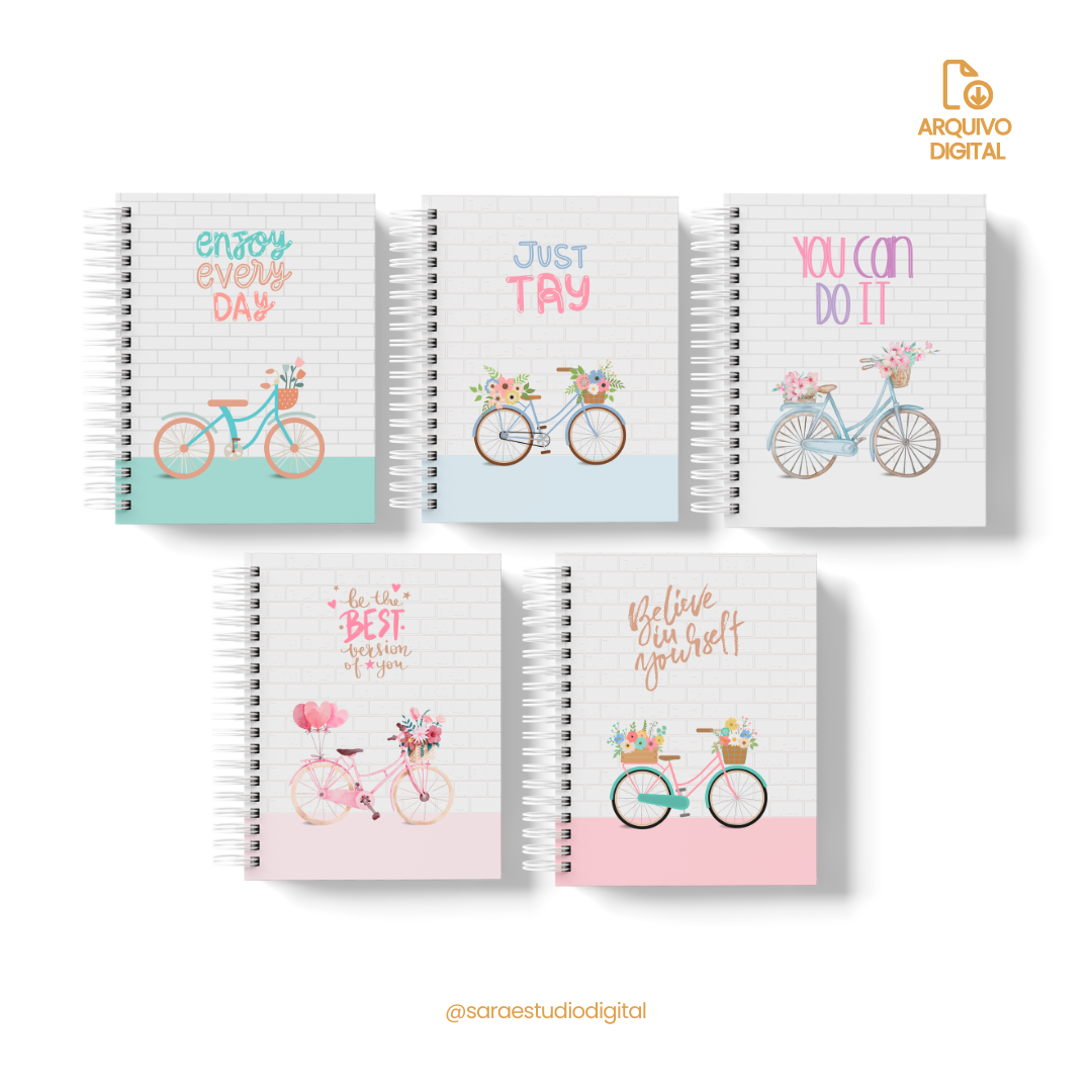 Caderno Coleção Bike - Capas com frases em Inglês - Imagem 2