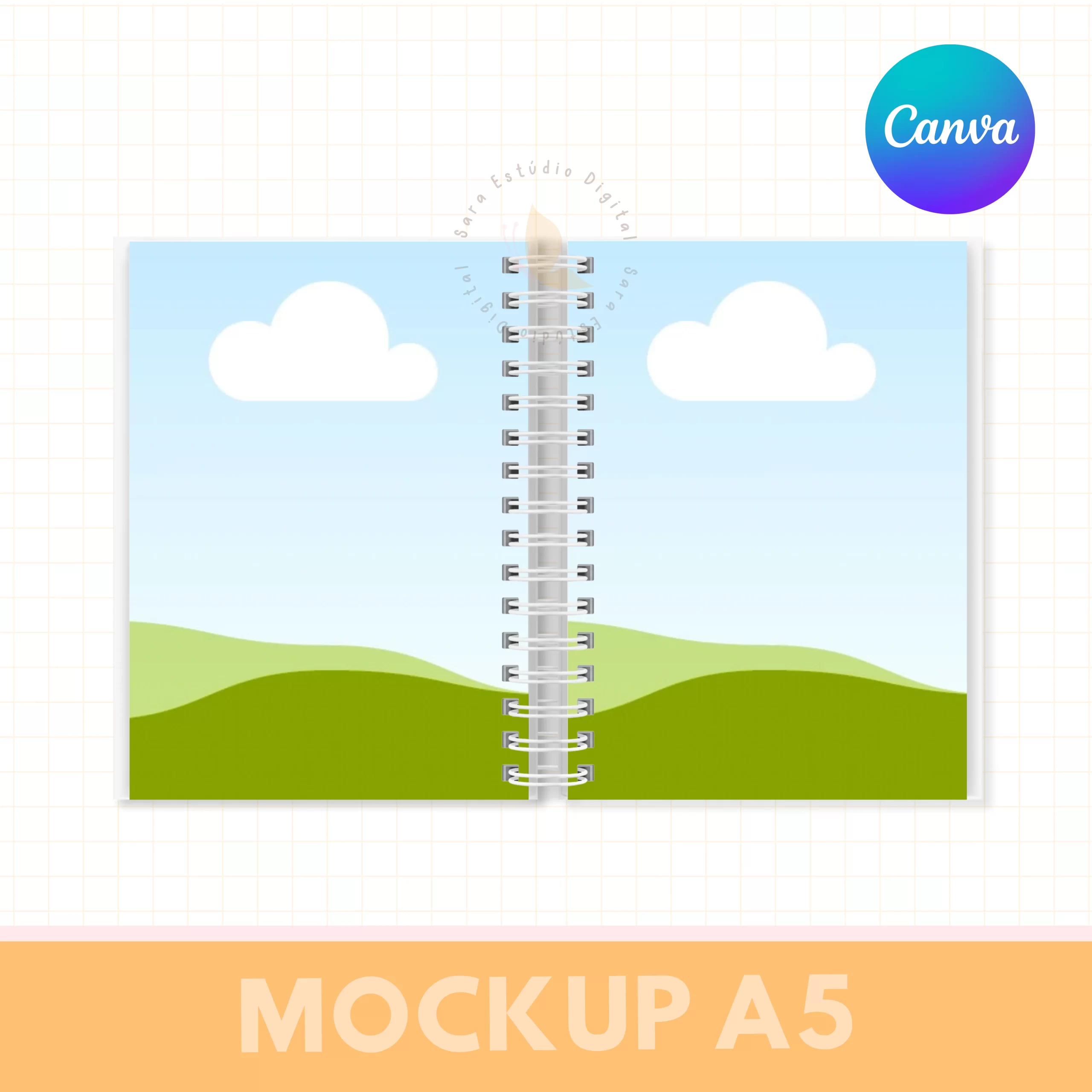 MOCKUP PARA ENCADERNAÇÃO COM WIRE-O - A5 - 3 EM 1 - Imagem 2