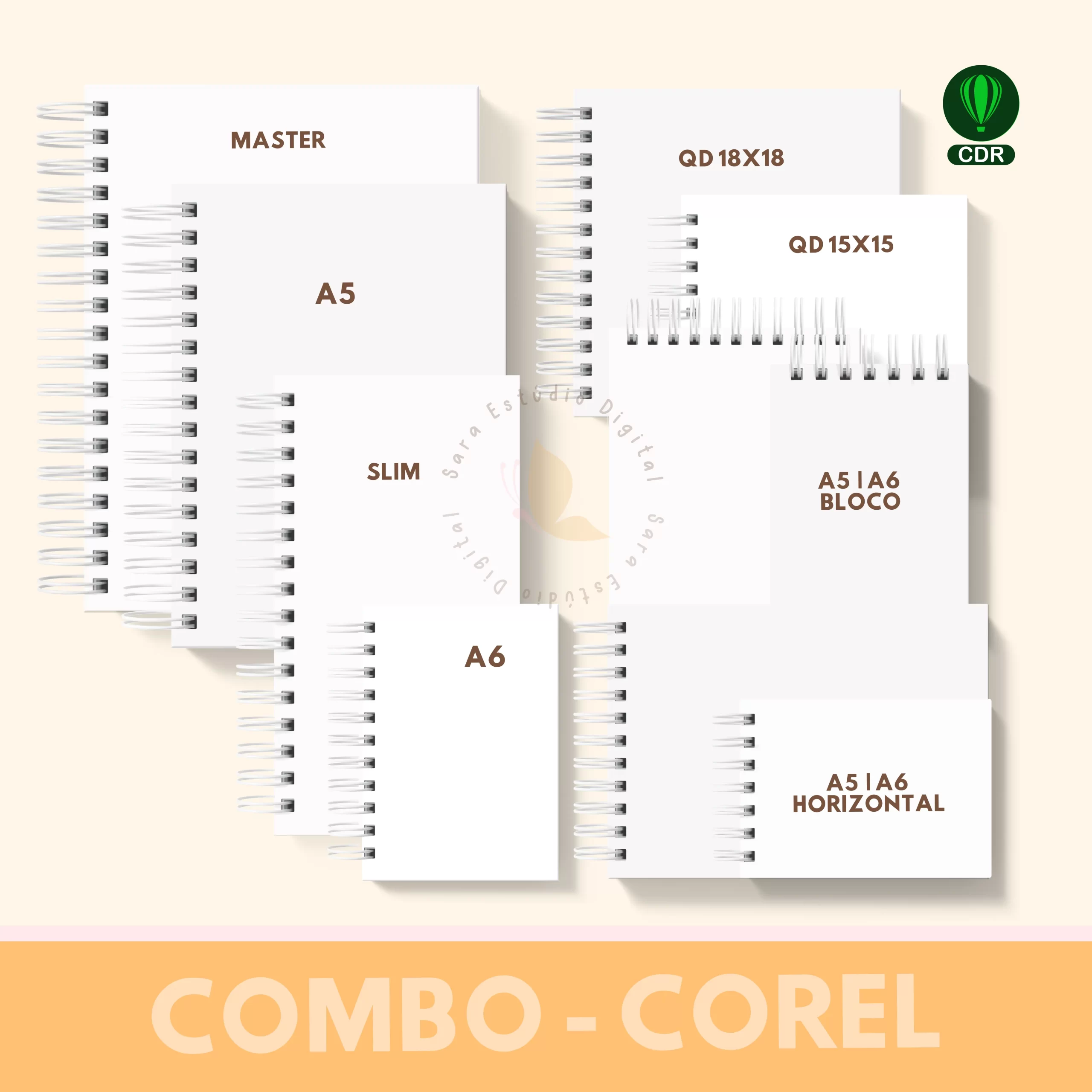 COMBO MOCKUPS PARA ENCADERNAÇÃO - CorelDRAW