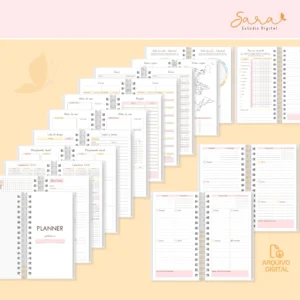 Planner Slim não datado - 2 em 1 (Só os miolos)