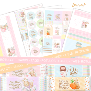 Kit digital: Rótulos, cards e tags (Páscoa fofinha)