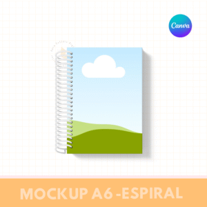 MOCKUP PARA ENCADERNAÇÃO COM ESPIRAL - A6 - 3 EM 1
