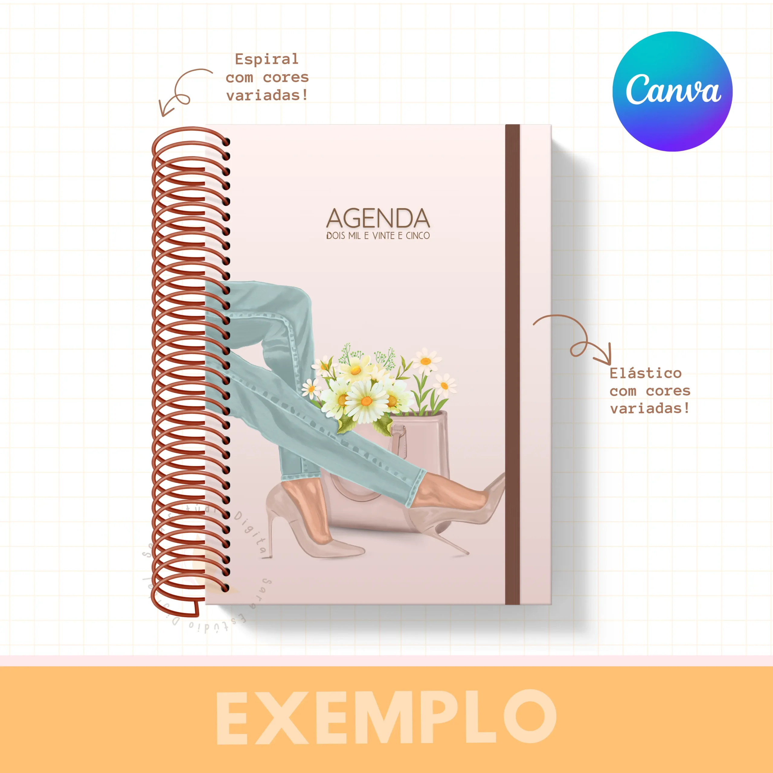 COMBO DE MOCKUPS PARA ENCADERNAÇÃO COM ESPIRAL - CANVA - Imagem 2