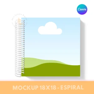 MOCKUP PARA ENCADERNAÇÃO COM ESPIRAL - QUADRADO 18X18