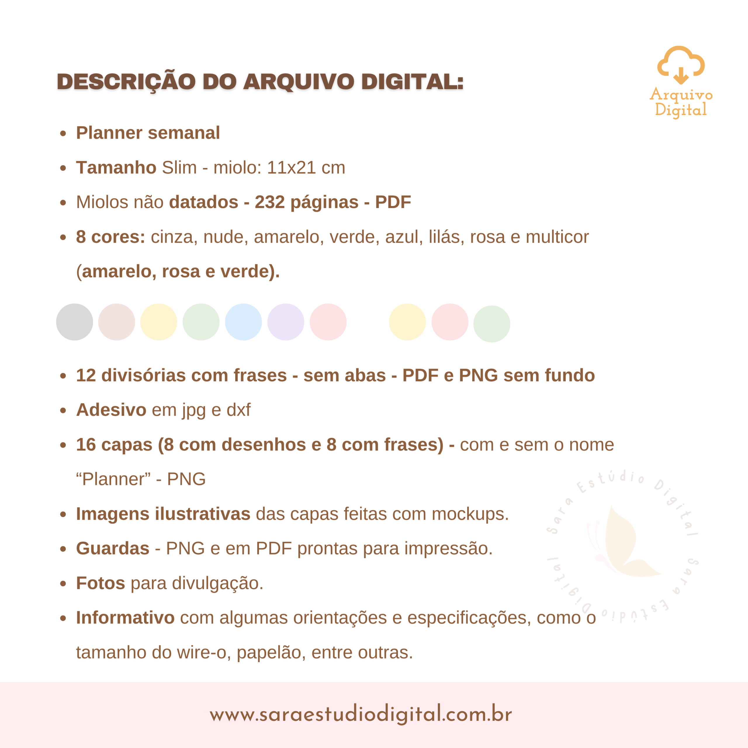 PLANNER SLIM NÃO DATADO - VERTICAL EM 8 CORES - Imagem 2