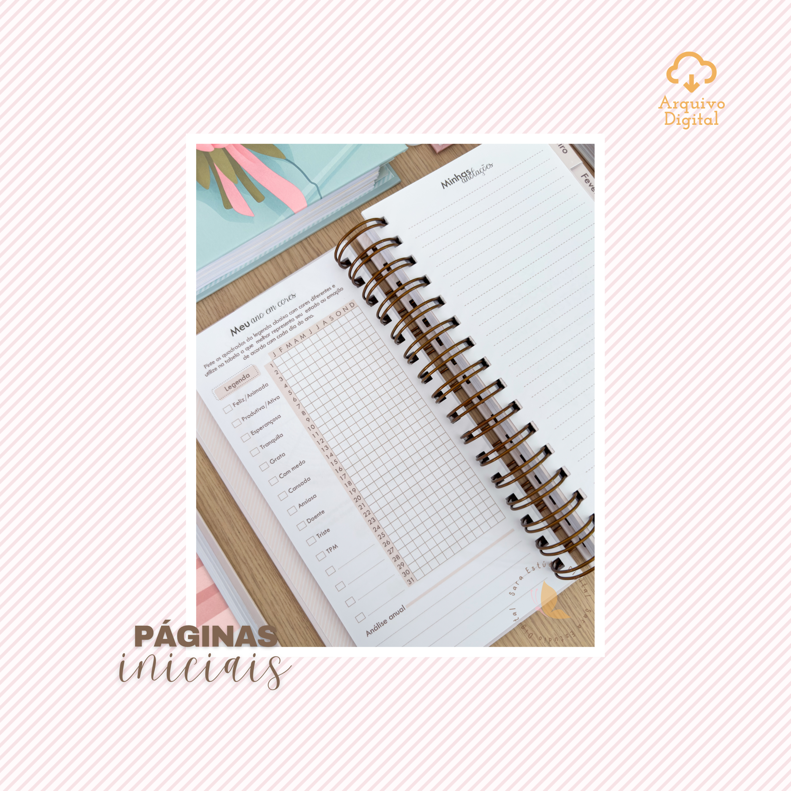 PLANNER SLIM 2026 - VERTICAL COM PAUTA EM 8 CORES - Imagem 10