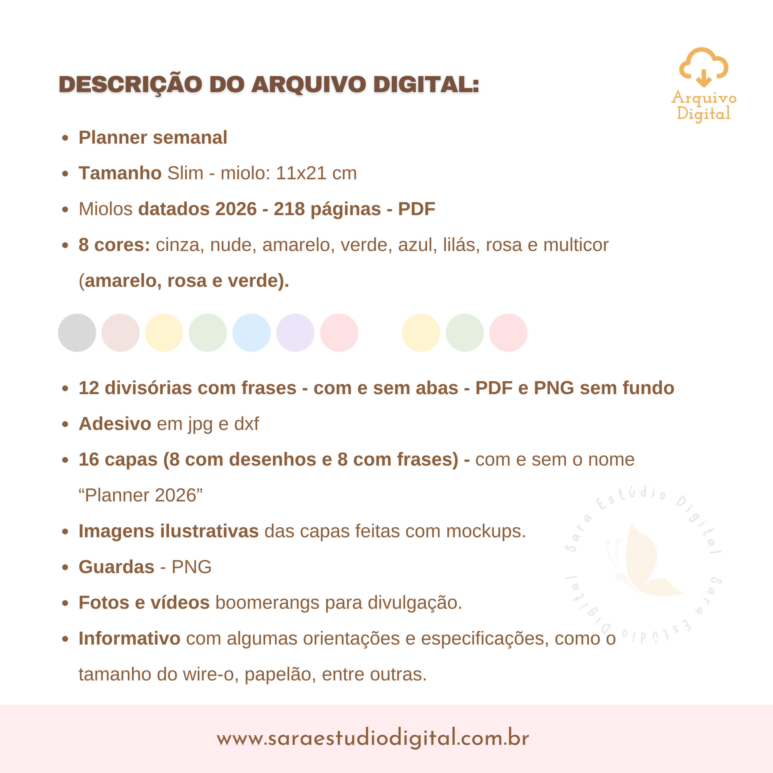 PLANNER SLIM 2026 - VERTICAL COM PAUTA EM 8 CORES - Imagem 20