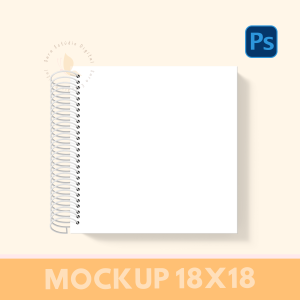 MOCKUP PARA ENCADERNAÇÃO COM ESPIRAL - QUADRADO 18x18 - PHOTOSHOP