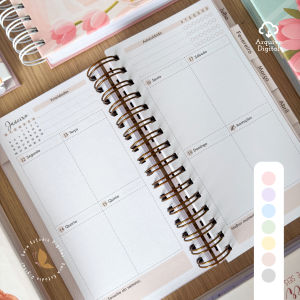 PLANNER SLIM 2026 - VERTICAL SEM PAUTA EM 8 CORES