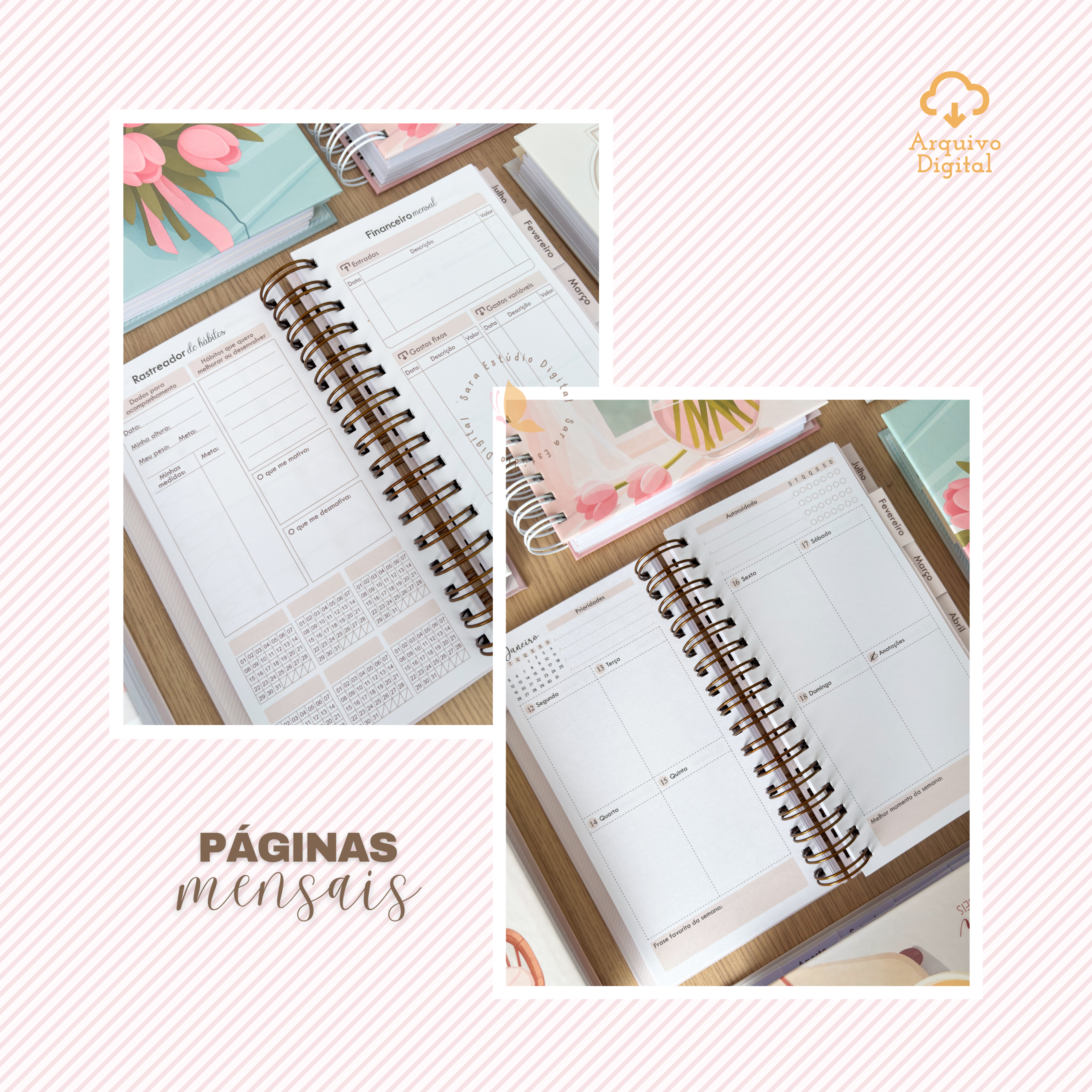 PLANNER SLIM 2026 - VERTICAL SEM PAUTA EM 8 CORES - Imagem 12