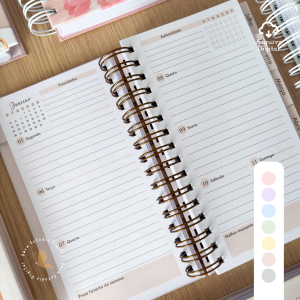 PLANNER SLIM 2026 - HORIZONTAL EM 8 CORES