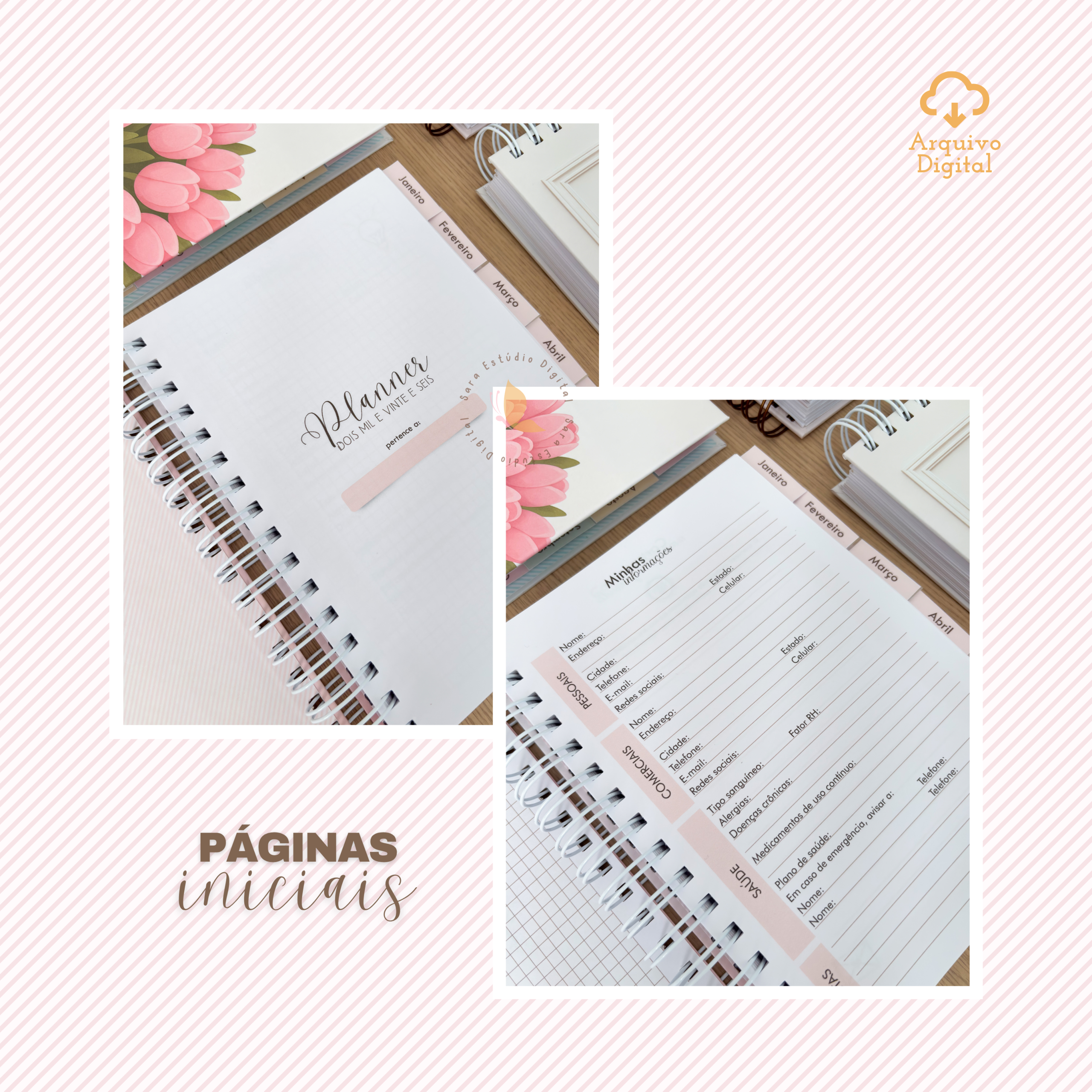 PLANNER A5 2026 - VERTICAL COM PAUTA EM 8 CORES - Imagem 4