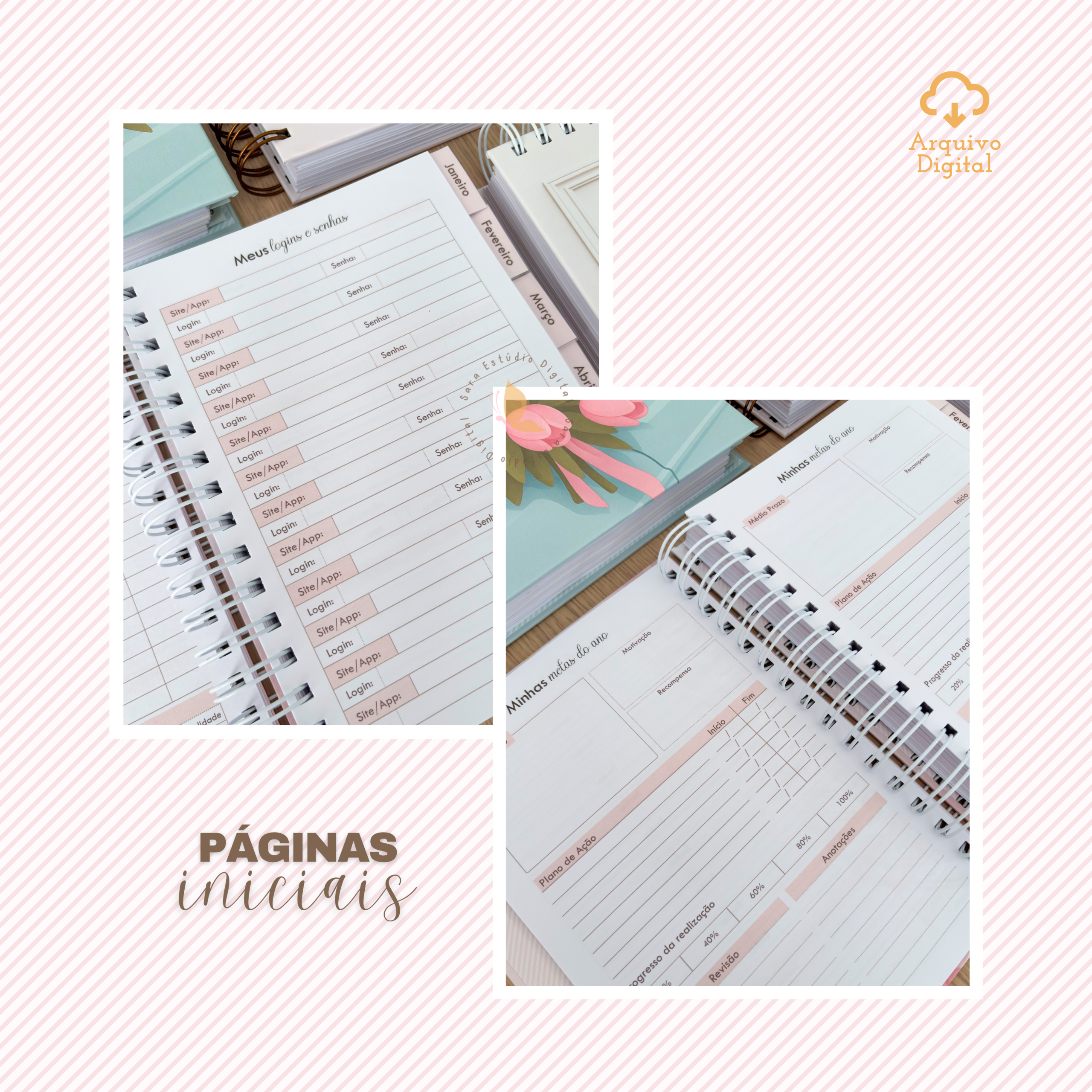 PLANNER A5 2026 - VERTICAL COM PAUTA EM 8 CORES - Imagem 7