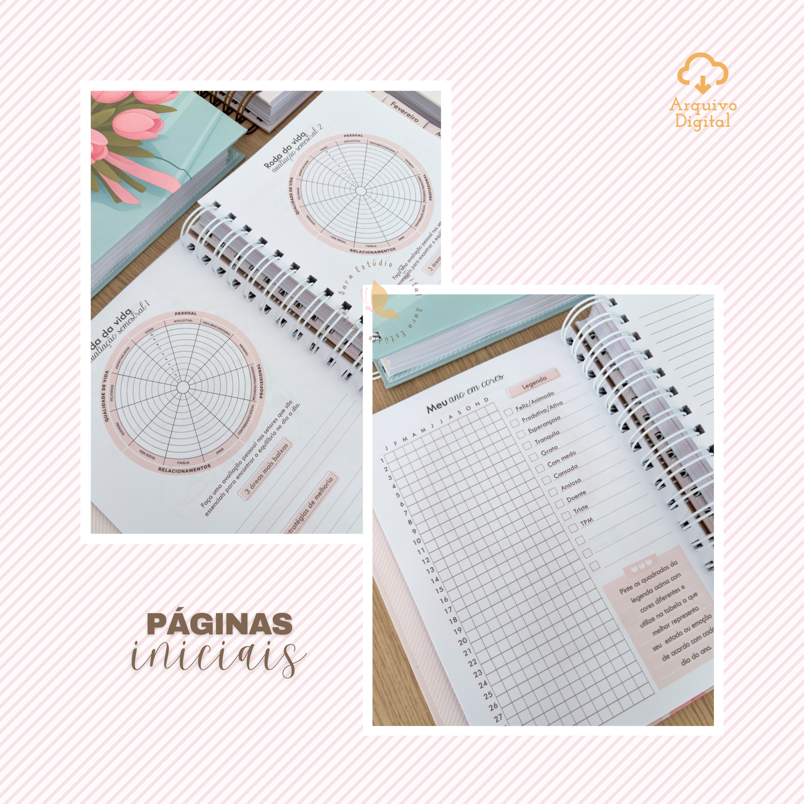 PLANNER A5 2026 - VERTICAL COM PAUTA EM 8 CORES - Imagem 10