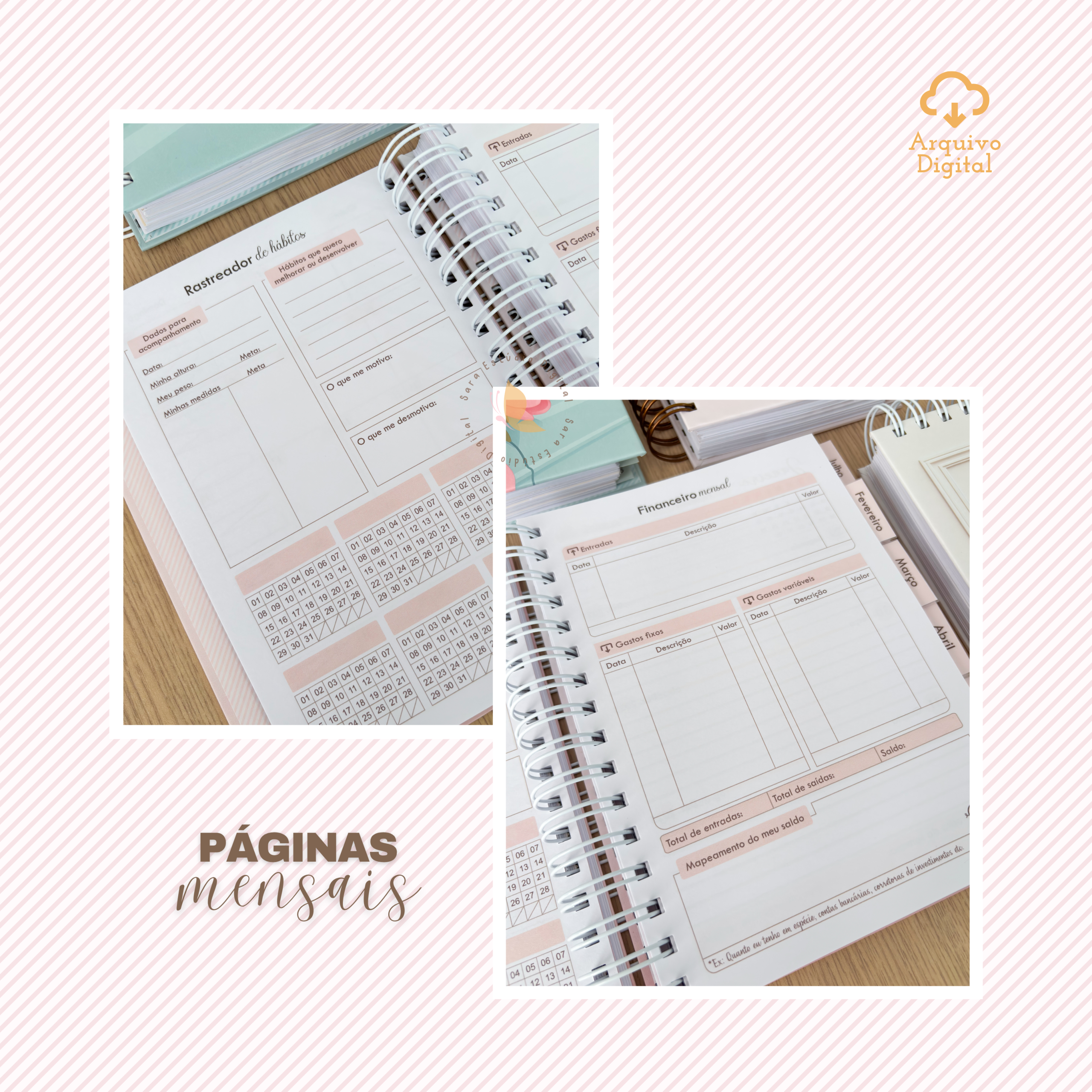 PLANNER A5 2026 - VERTICAL COM PAUTA EM 8 CORES - Imagem 14