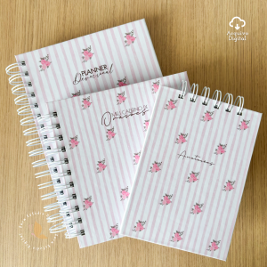 Kit Digital: Devocional Evangélico + Caderno de oração + Anotações com versículos no rodapé.