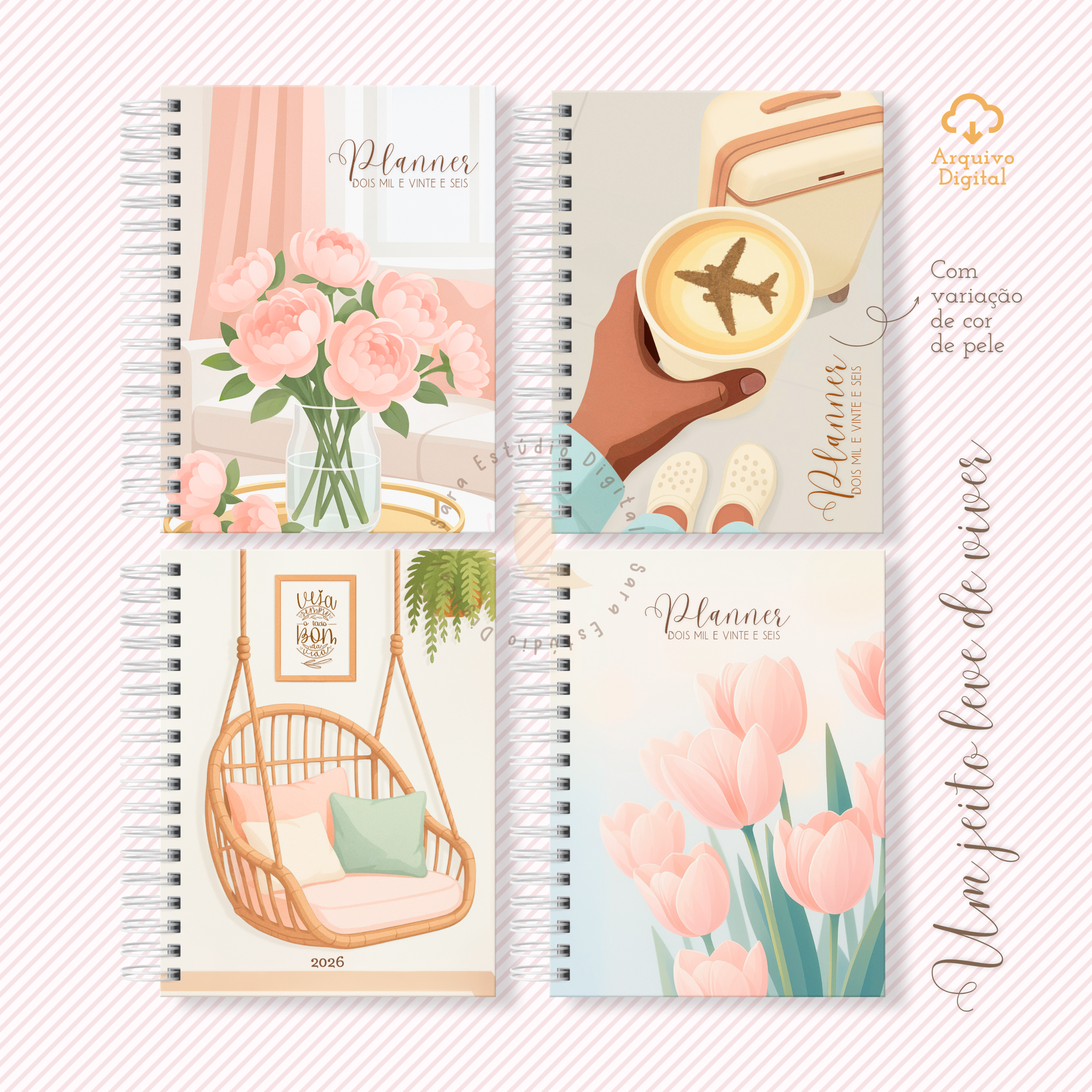 PLANNER MASTER 2026 - VERTICAL SEM PAUTA EM 8 CORES - Imagem 3
