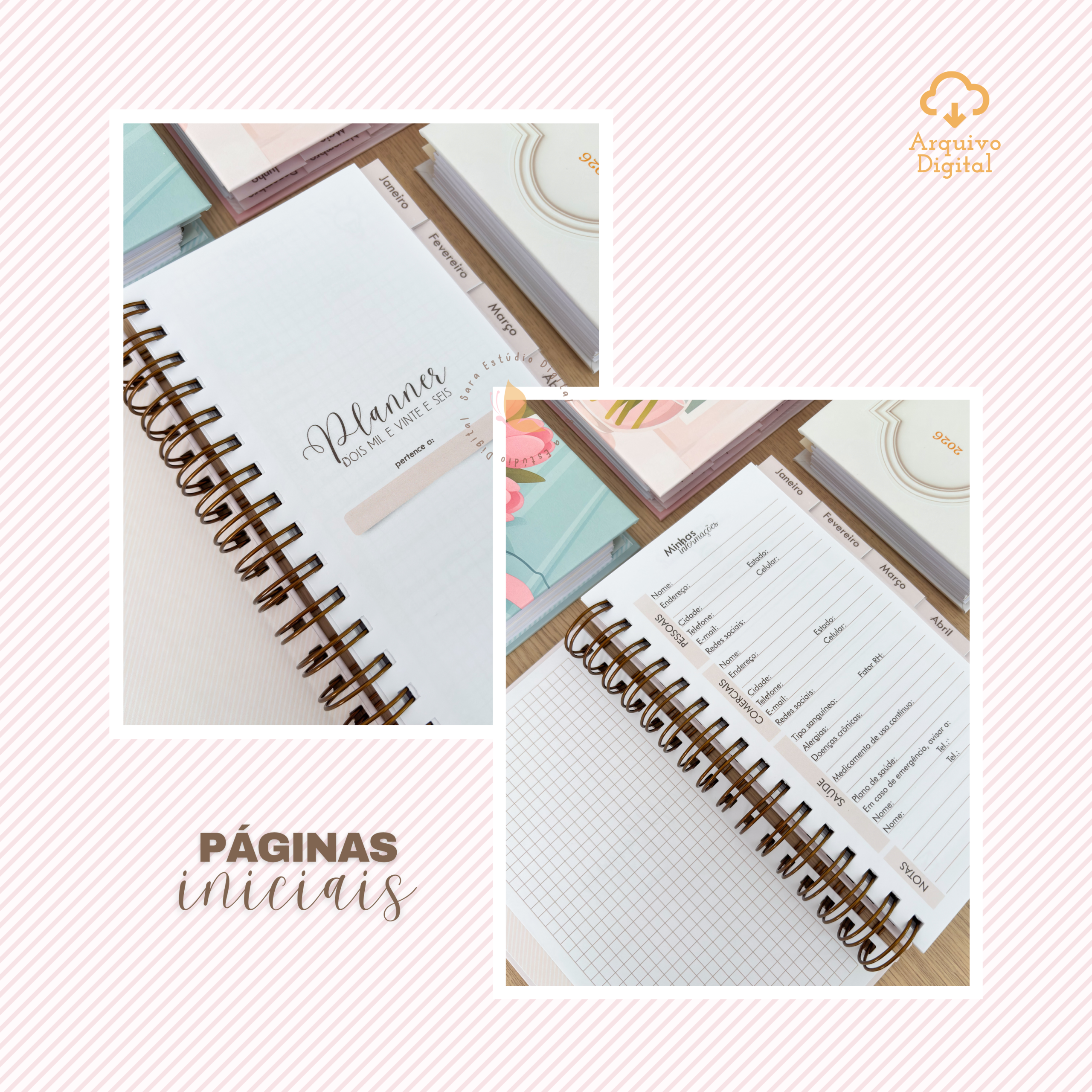 PLANNER SLIM 2026 - VERTICAL COM PAUTA EM 8 CORES - Imagem 4