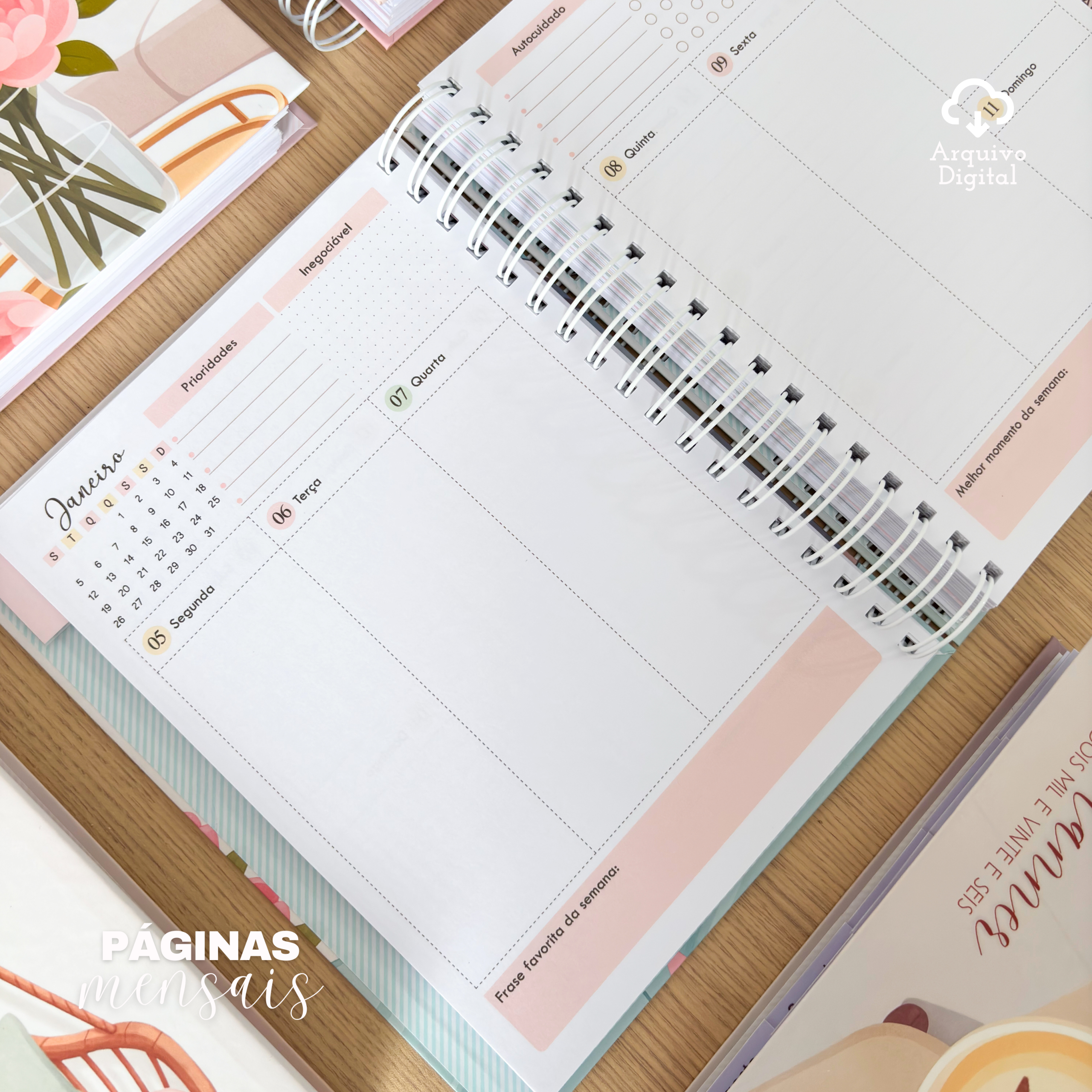 PLANNER MASTER 2026 - VERTICAL SEM PAUTA EM 8 CORES - Imagem 15