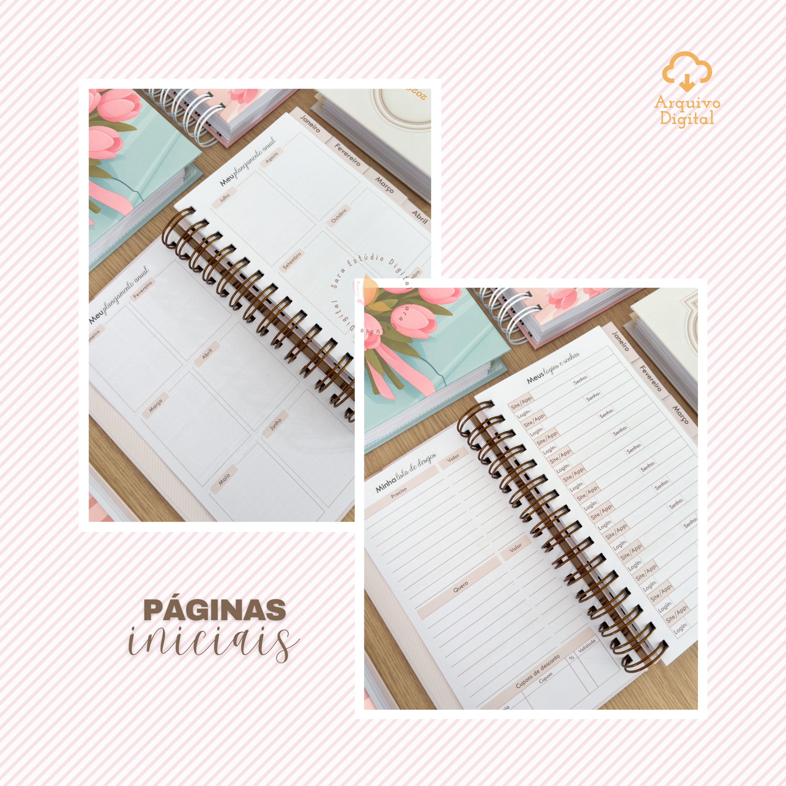 PLANNER SLIM 2026 - VERTICAL COM PAUTA EM 8 CORES - Imagem 6
