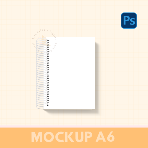 MOCKUP PARA ENCADERNAÇÃO COM ESPIRAL - A6 3 em 1- PHOTOSHOP
