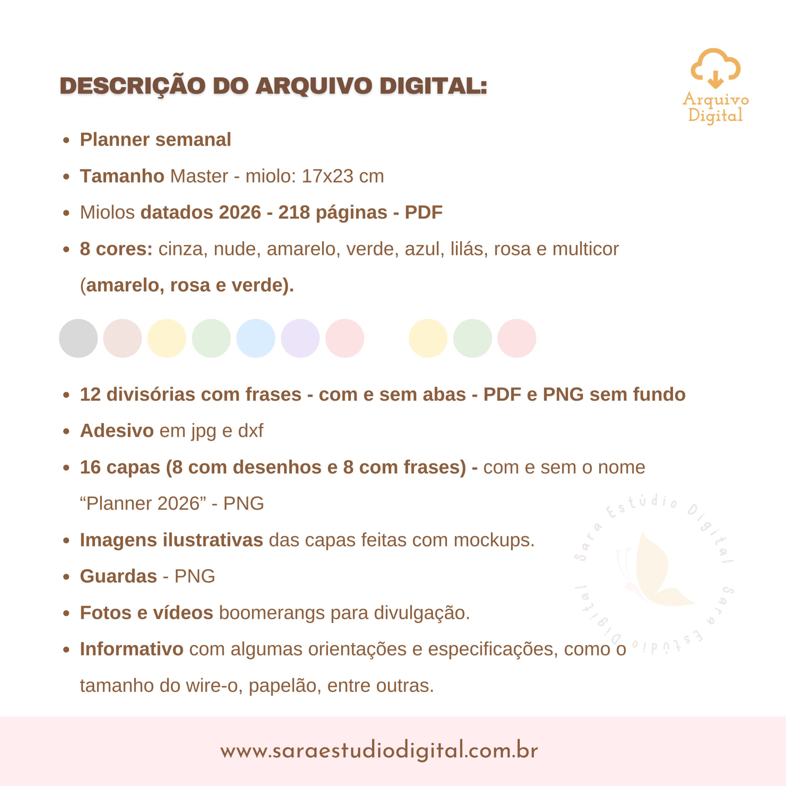 PLANNER MASTER 2026 - VERTICAL SEM PAUTA EM 8 CORES - Imagem 21