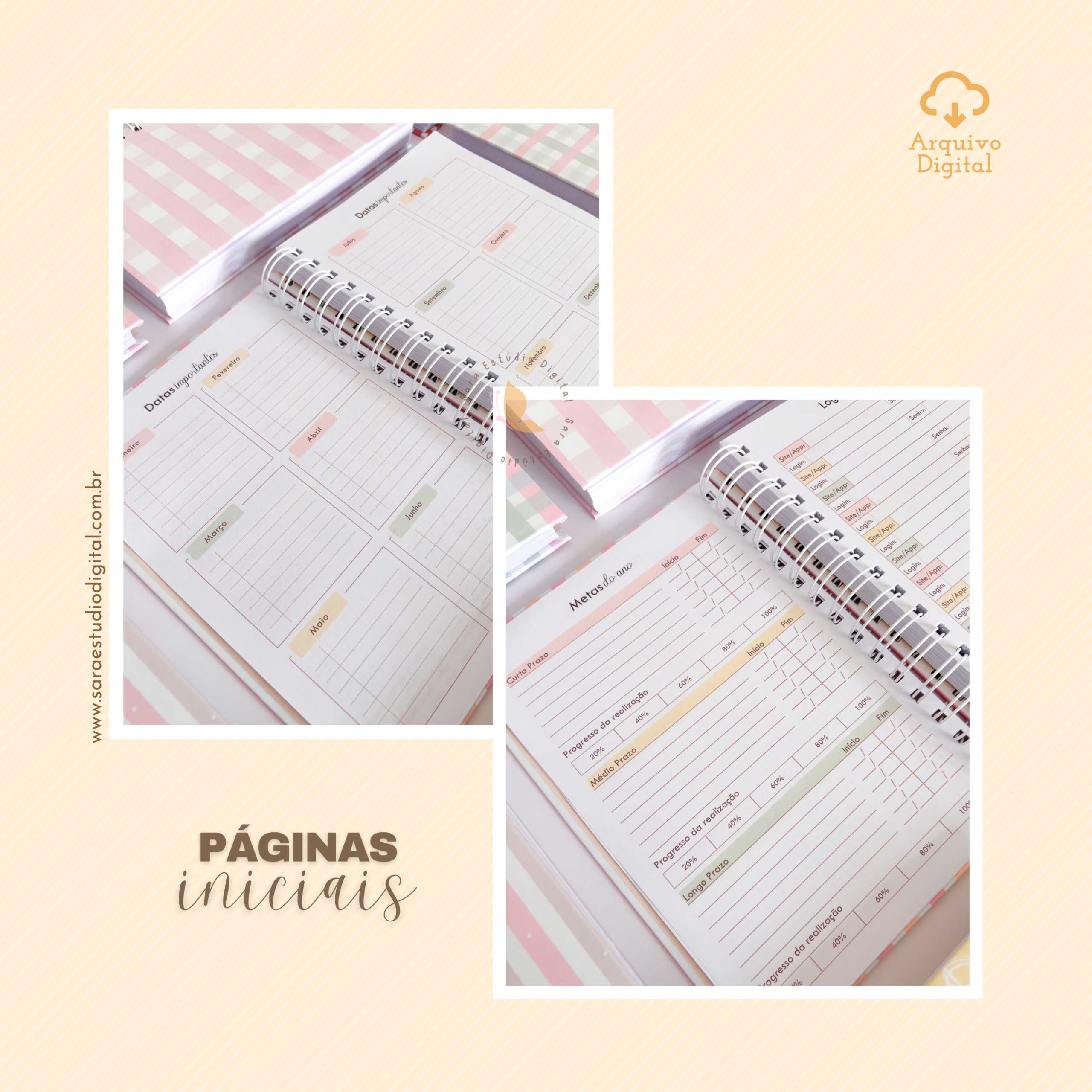 Páginas iniciais da Agenda com calendários 2026 e 2027 - Imagem 3