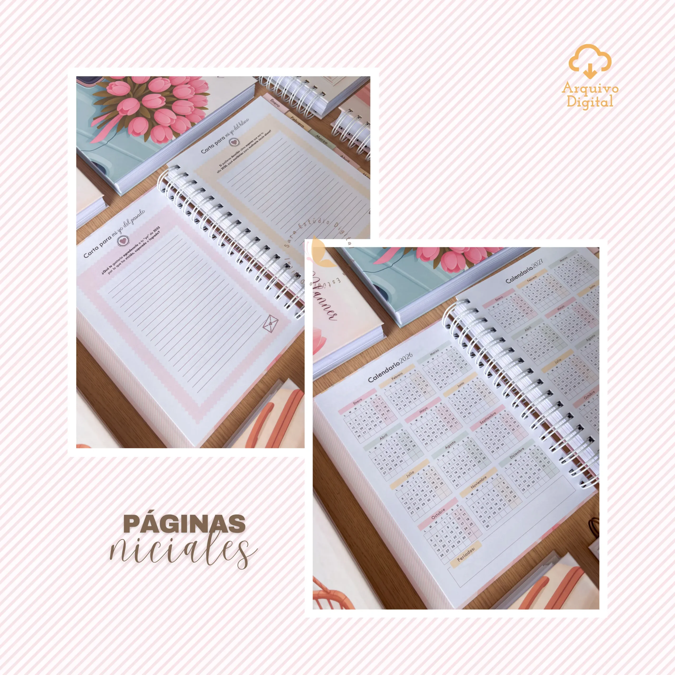Archivo digital: Planner semanal A5 2026 - 2 EN 1 - Español (8 colores) - Imagem 8