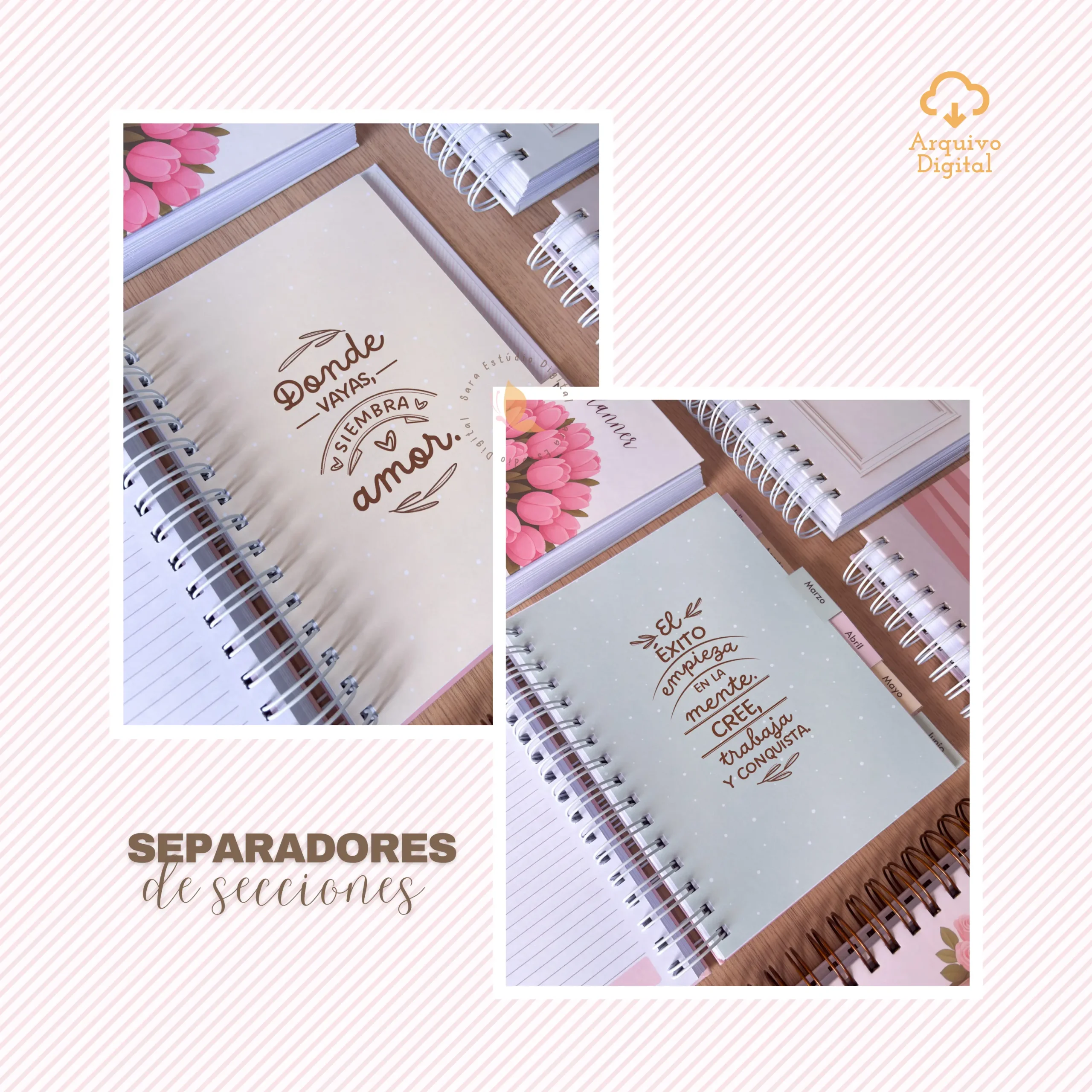 Archivo digital: Planner semanal A5 2026 - 2 EN 1 - Español (8 colores) - Imagem 12
