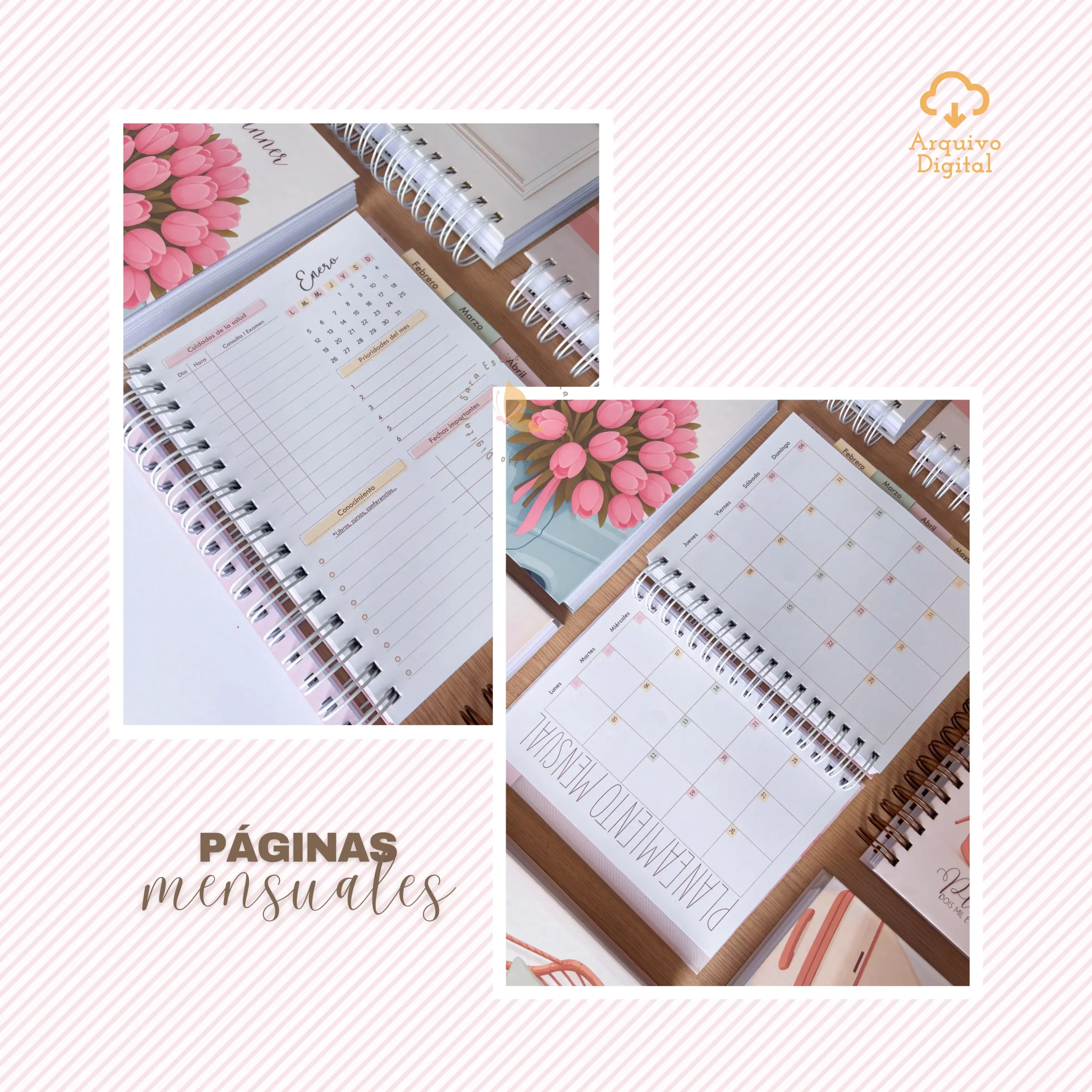 Archivo digital: Planner semanal A5 2026 - 2 EN 1 - Español (8 colores) - Imagem 13