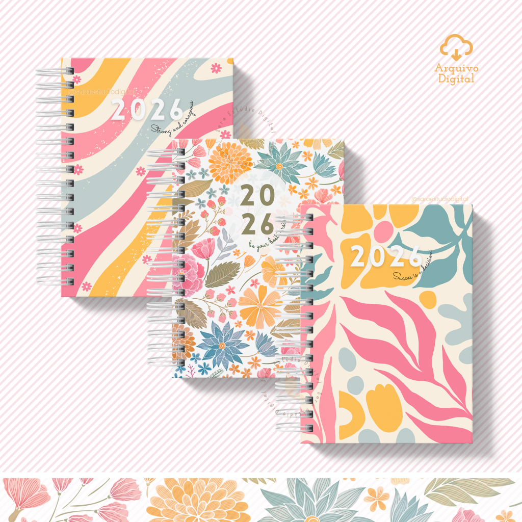 Capas Coleção Florescer - 2026 - Editável no Canva Pro - Sara Estúdio ...