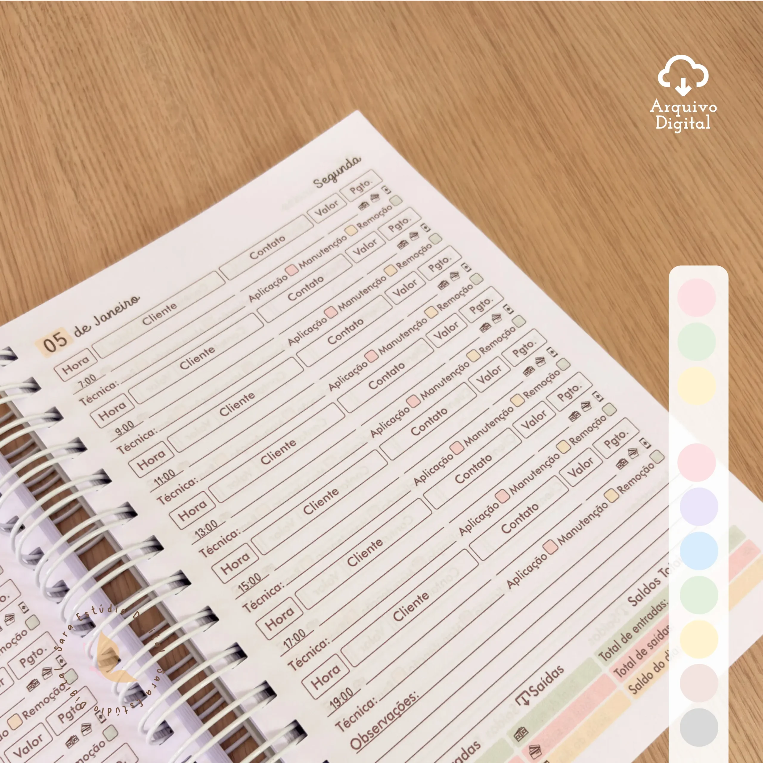 Agendamentos Nail Designer 2026 – 8 cores - Imagem 3