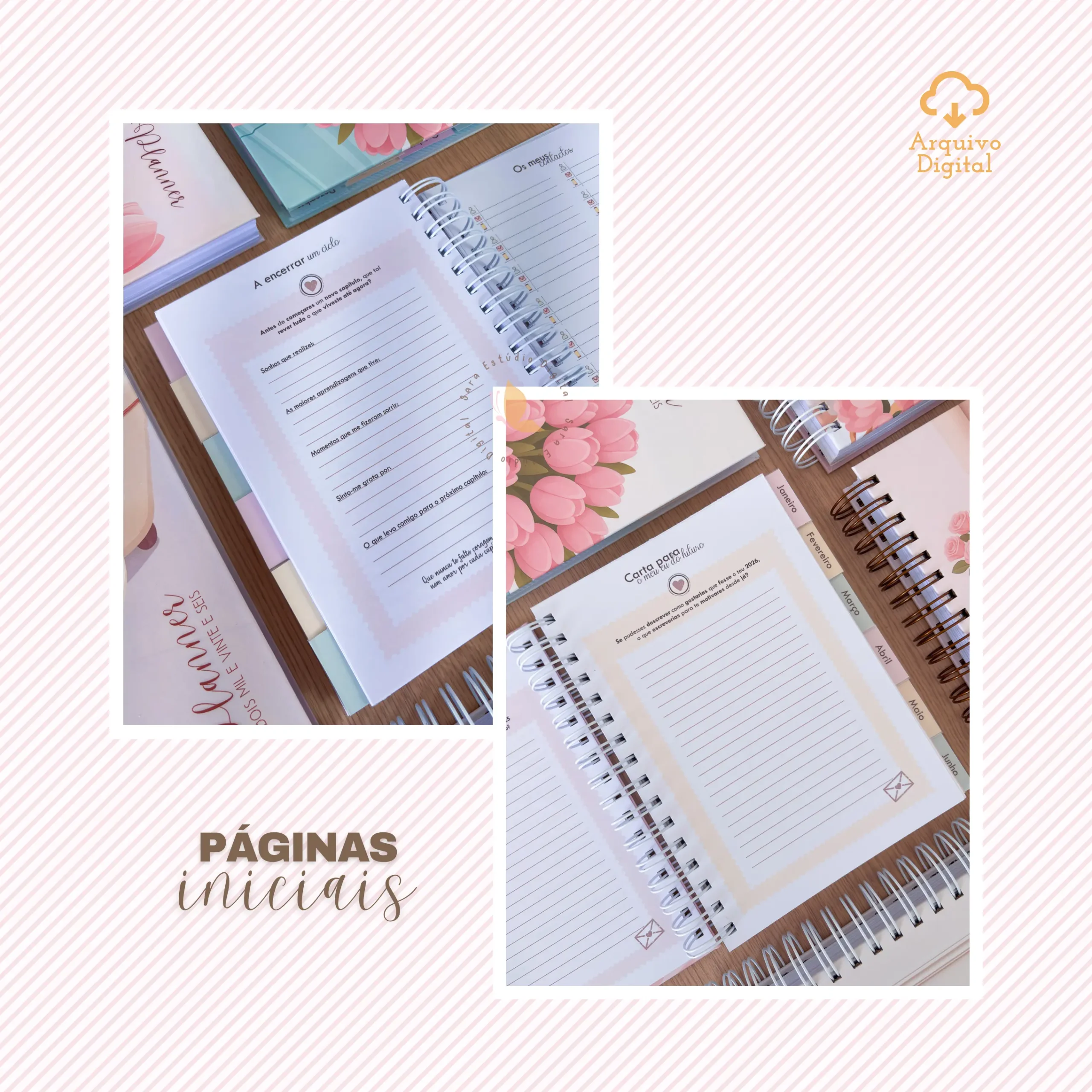 Arquivo digital: Planner semanal A5 2026 – 2 EM 1 – Portugal (8 cores) - Imagem 11
