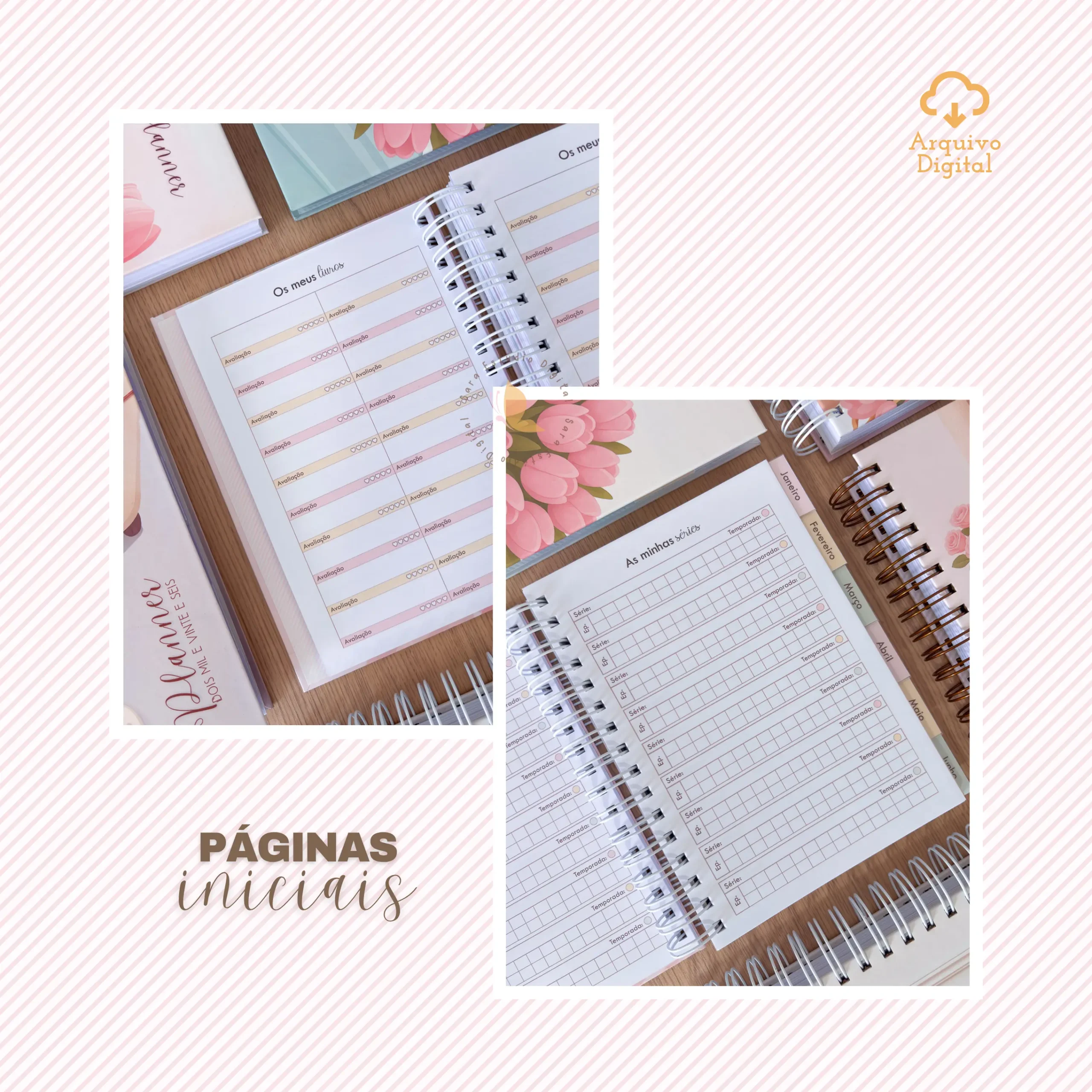 Arquivo digital: Planner semanal A5 2026 – 2 EM 1 – Portugal (8 cores) - Imagem 16