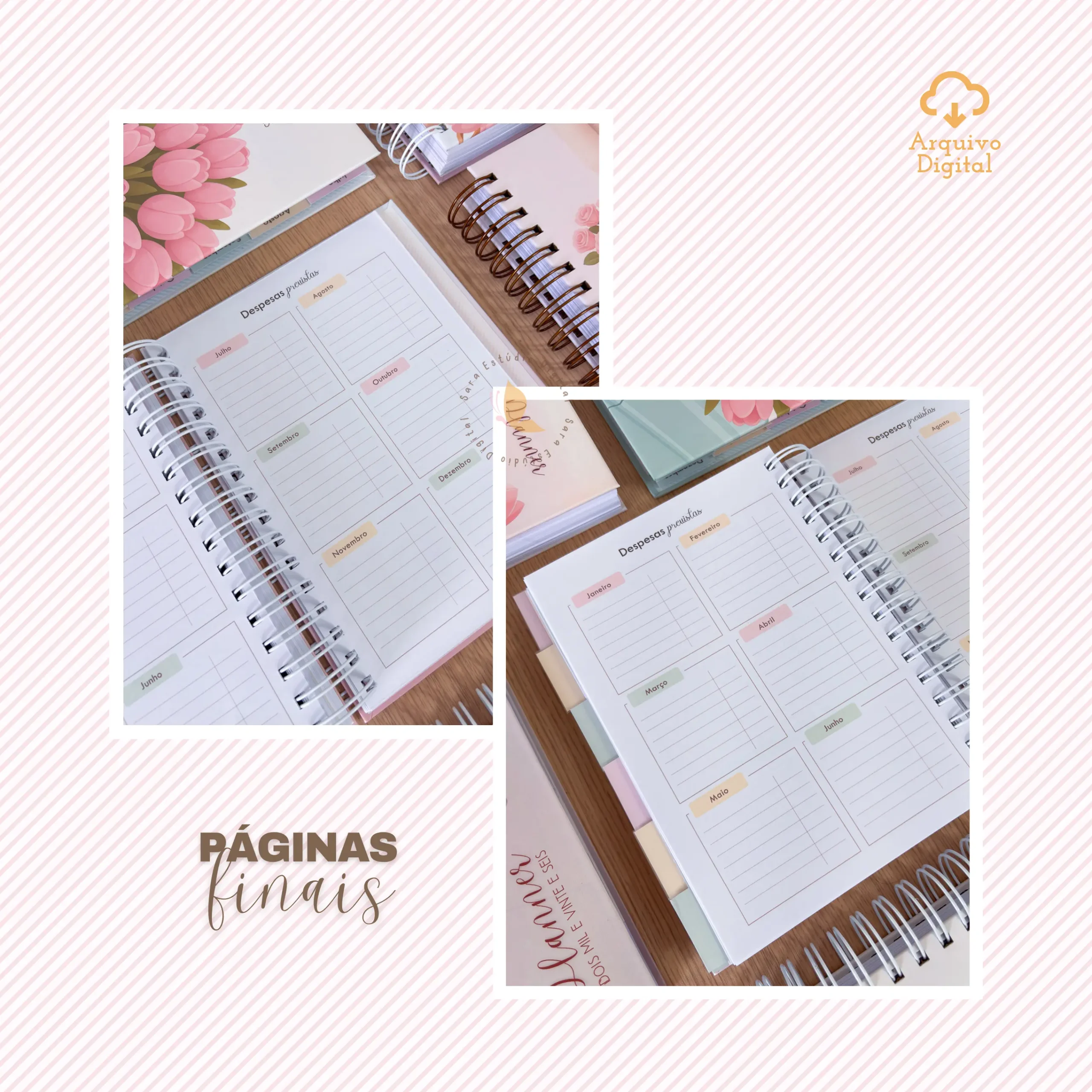 Arquivo digital: Planner semanal A5 2026 – 2 EM 1 – Portugal (8 cores) - Imagem 24