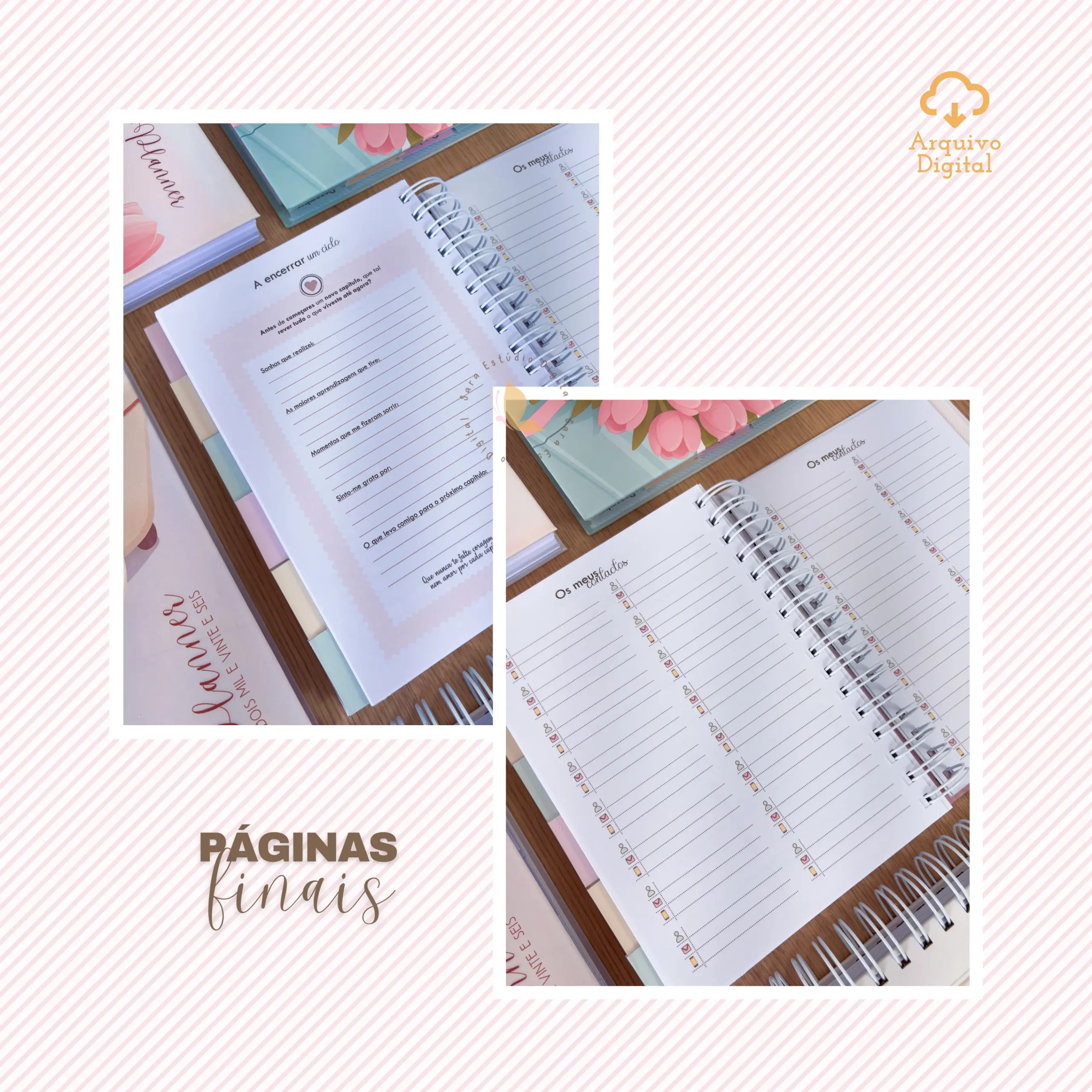 Arquivo digital: Planner semanal A5 2026 – 2 EM 1 – Portugal (8 cores) - Imagem 26