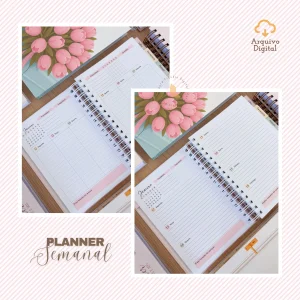 Arquivo digital: Planner semanal A5 2026 – 2 EM 1 – Portugal (8 cores)
