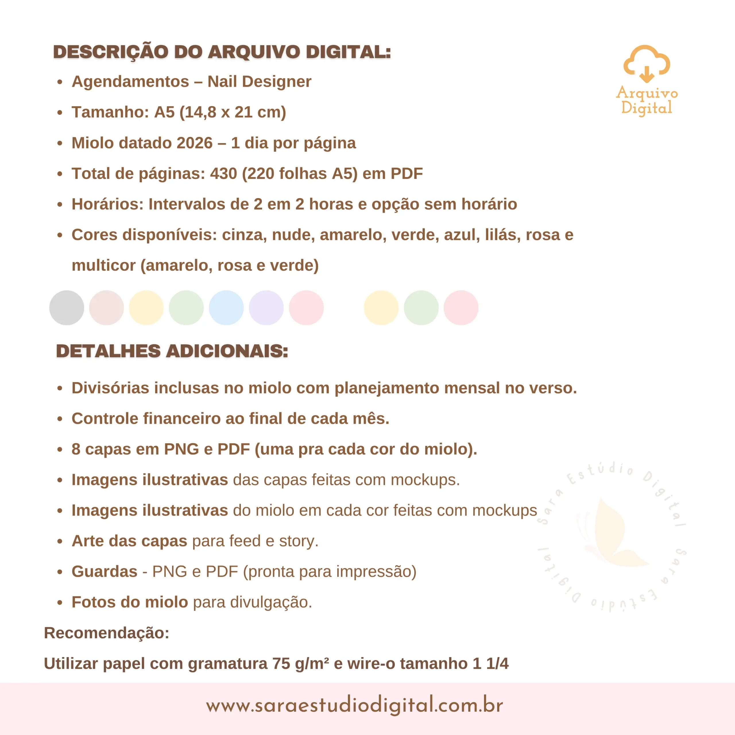 Agendamentos Nail Designer 2026 – 8 cores - Imagem 12