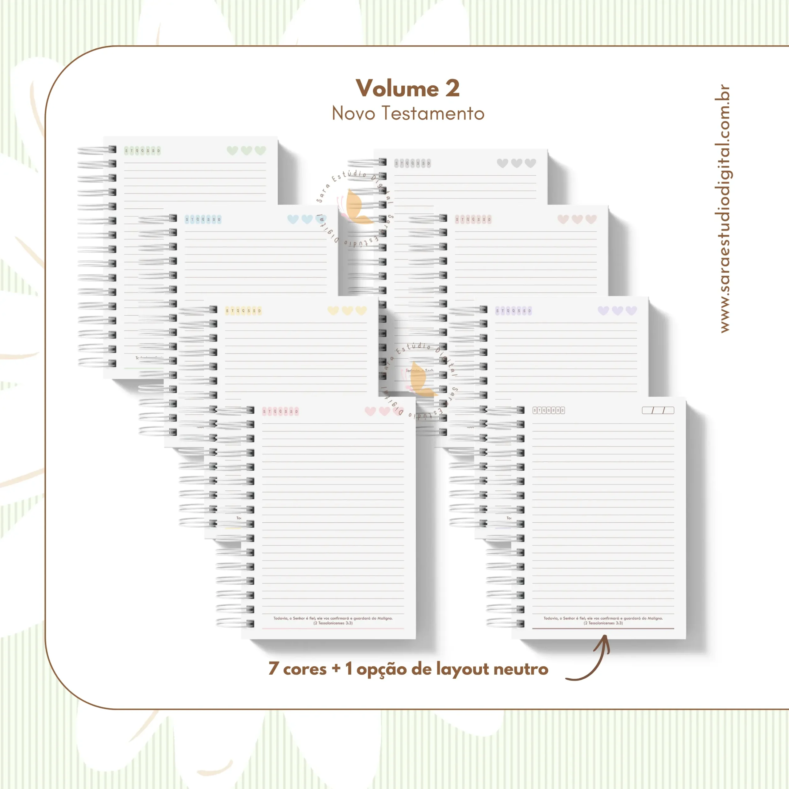 Arquivo digital - Caderno com versículos - Evangélico - Volume 1 e Volume 2 - Imagem 3