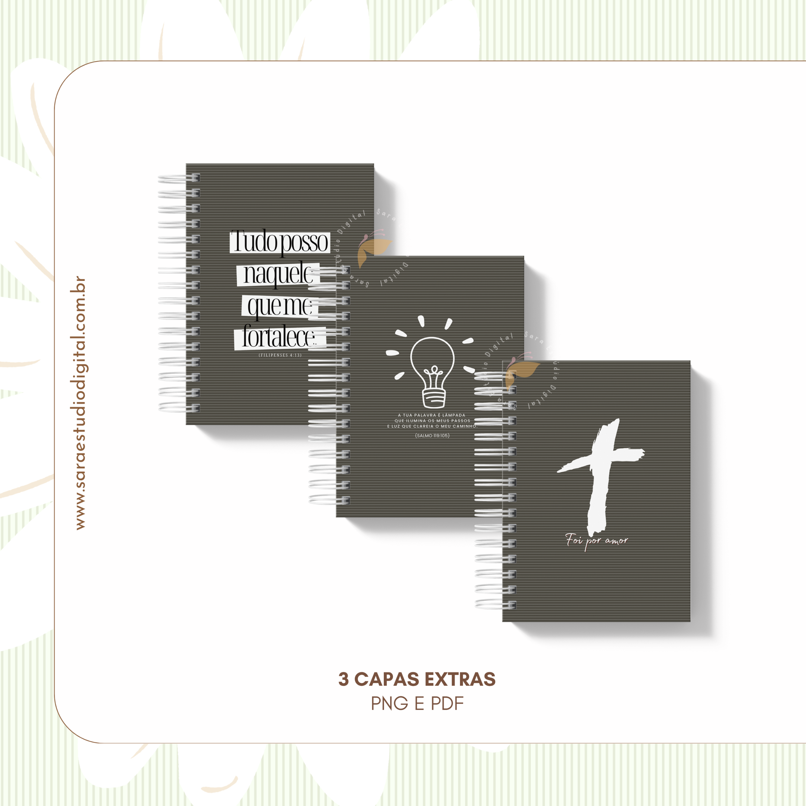 Arquivo digital - Caderno com versículos - Evangélico - Volume 1 e Volume 2 - Imagem 5