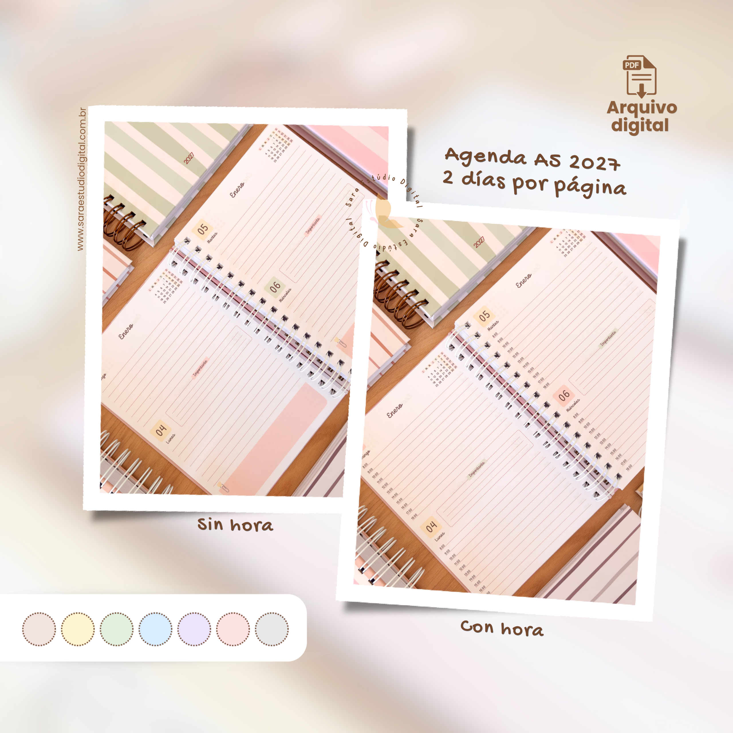 Archivo Digital Combo Agenda A5 Datada 2027 en Español - Imagem 12