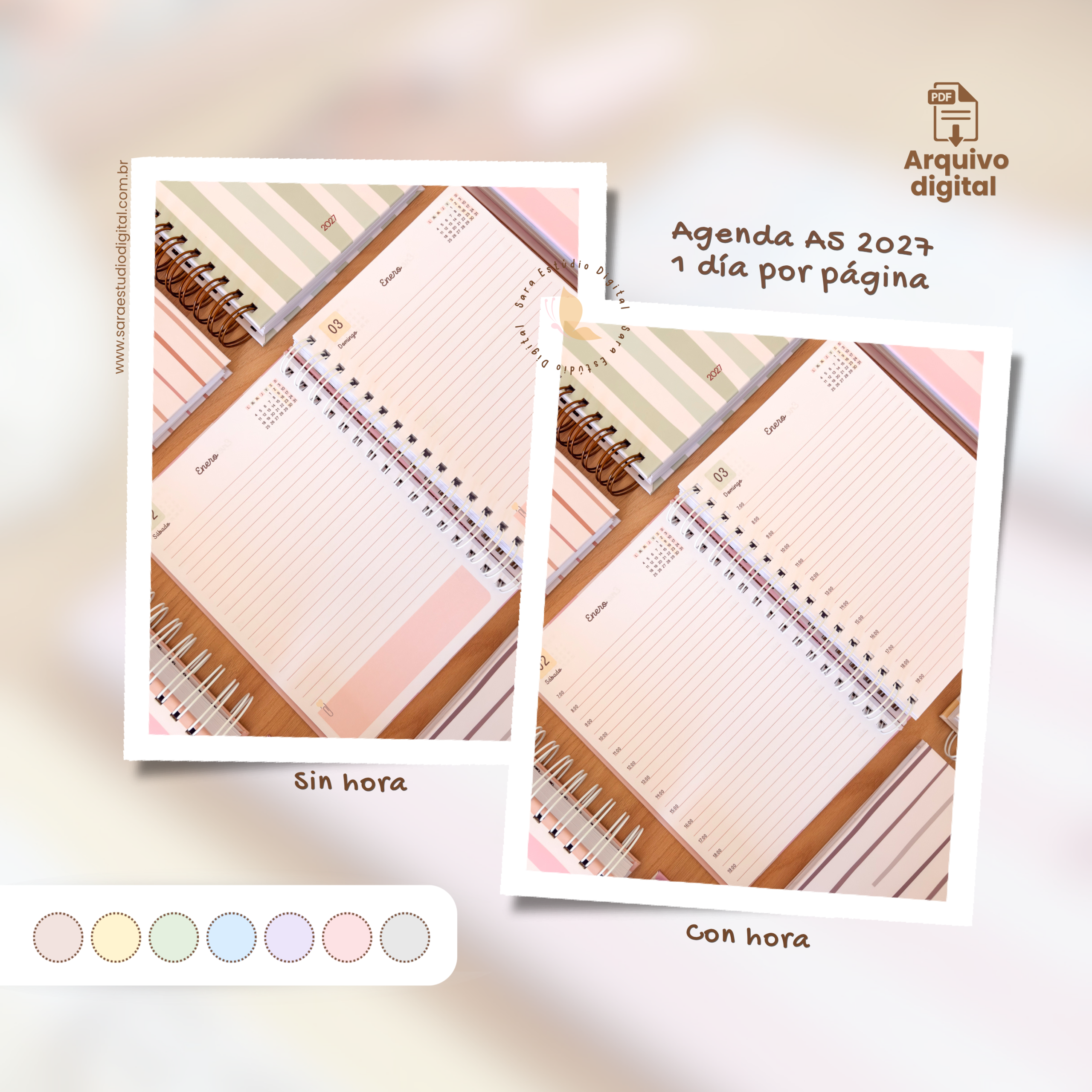 Archivo Digital Combo Agenda A5 Datada 2027 en Español - Imagem 11