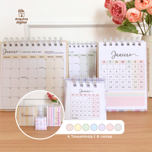 Arquivo digital: Calendários de mesa 2027 - 4 tamanhos